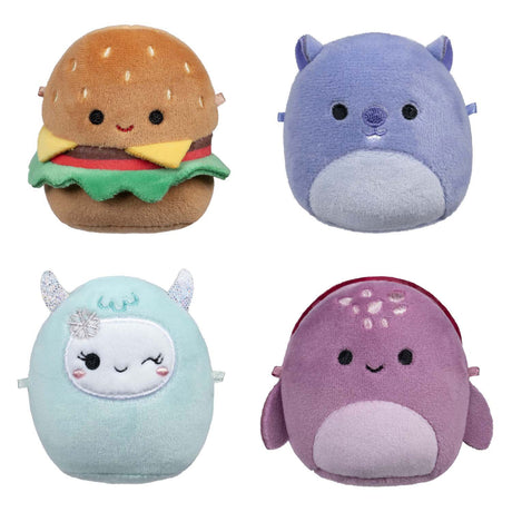 Micromalvaviscos de peluche de Squishmallows: carl, yollie, javari, tudor, paquete de 4