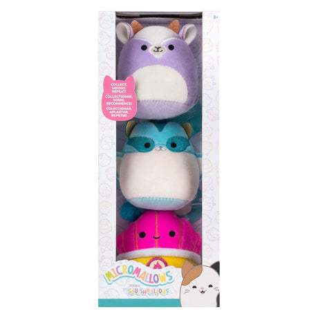 Peluche Squishmallows - micromallows tia, mariska, Louden - 3 uds.