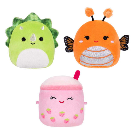 Peluche Squishmallows - micromallows mony, tristan, victoria - 3 piezas.