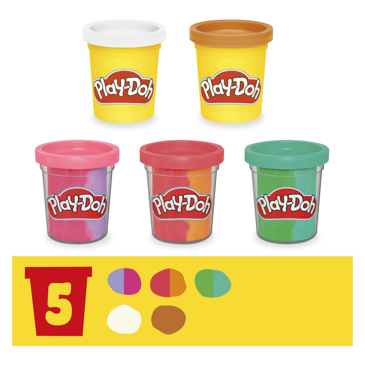 Play-doh juego de helado suave arcoiris - 5 vasijas de barro