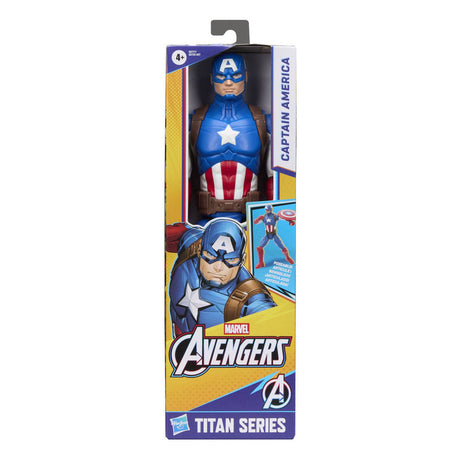 Hasbro marvel avengers titan series capitan america jugando figura