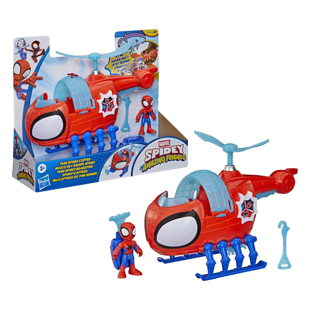 Hasbro spidey con helicóptero de juguete spidey copter