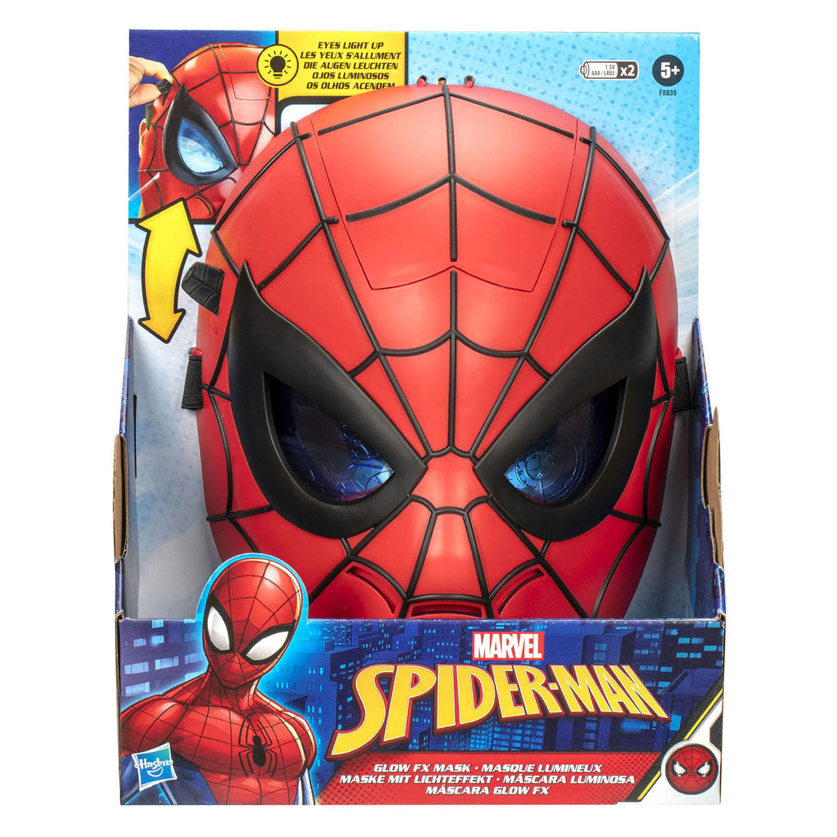 Máscara hasbro marvel spider-man resplandor fx