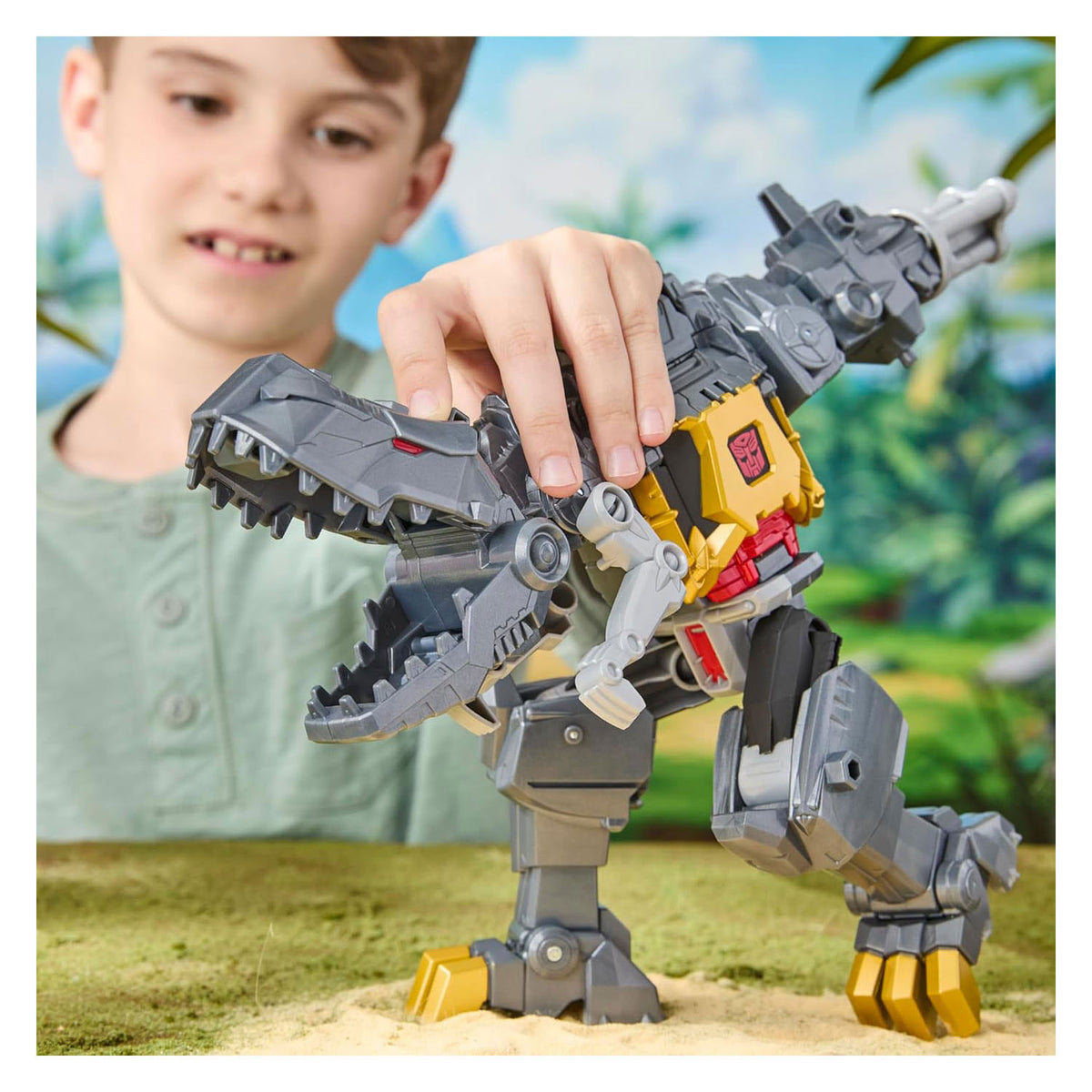 Transformers transformers cyberworld chomp battle grimlock figura de juego