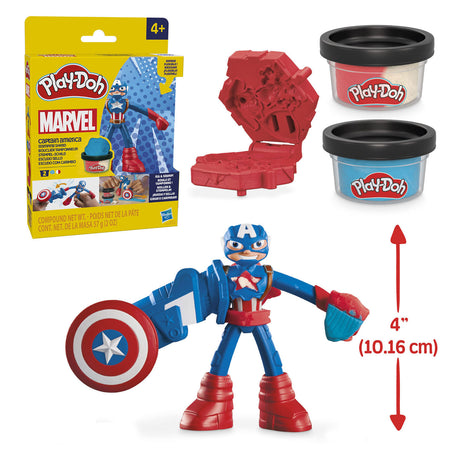 Play-doh marvel capitan america sello escudo - plastilina
