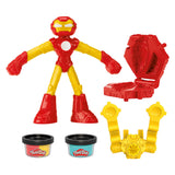 Lanzador explosivo play-doh marvel iron man - 2 vasijas de barro