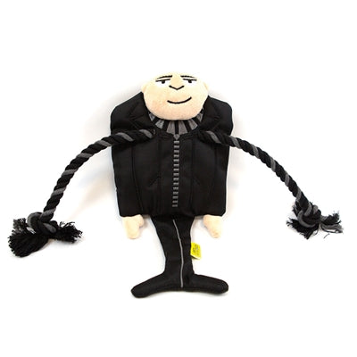 Gru de peluche de Minion con bufanda y cuerda de hilo dental