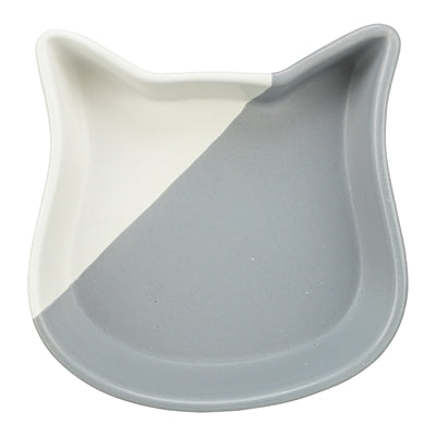 Trixie comedero para gatos cabeza de gato cerámica gris blanco