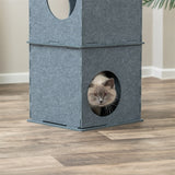 Trixie casita para gatos torre nele fieltro gris