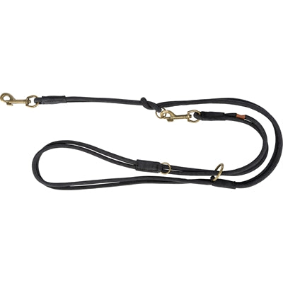 Trixie Correa para perros pura ajustable redonda cuero cosido negro