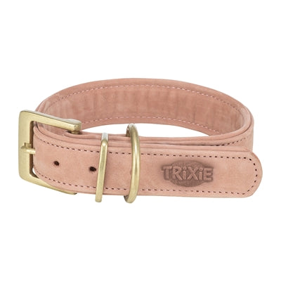 Trixie collar para perros puro cuero rosa