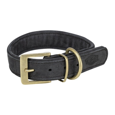 Trixie collar para perros puro cuero negro