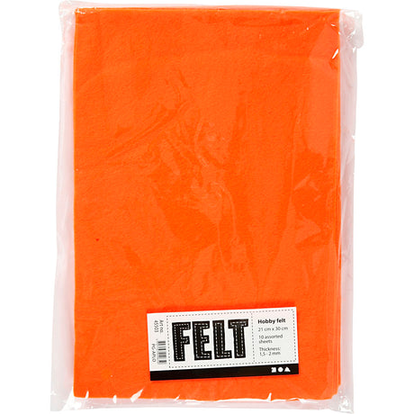 Creativ empresa hobby fieltro naranja A4, 10 hojas