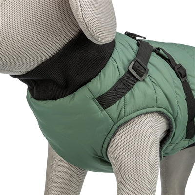 Trixie abrigo para perros pontis con arnés verde salvia