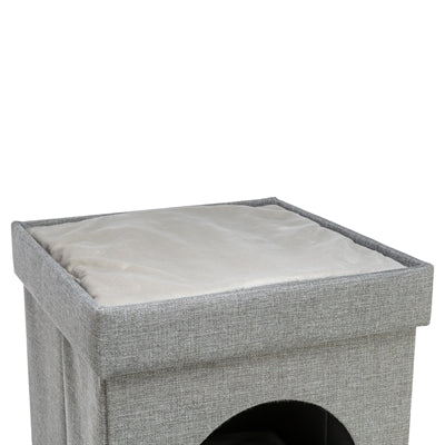 Trixie Cesta para gatos casita para gatos Kimy Soft 2 plantas gris claro