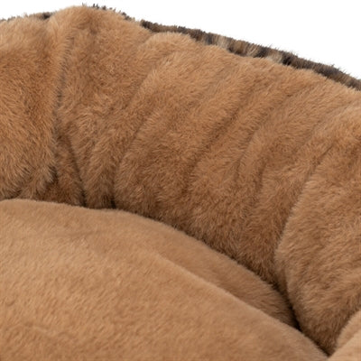 Trixie cama para perros leo suave felpa redonda marrón estampado leopardo