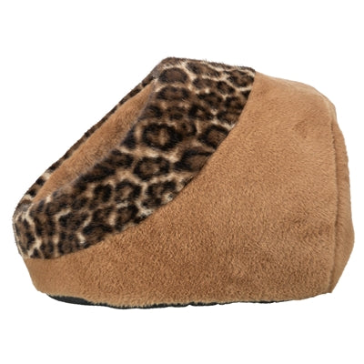 Trixie cama para gatos igloo leo suave peluche marrón estampado leopardo