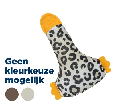 Trixie peluche pato estampado leopardo con hierba gatera surtido