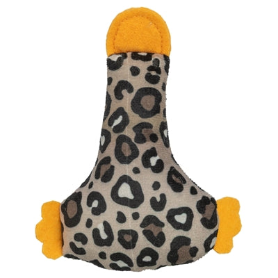 Trixie peluche pato estampado leopardo con hierba gatera surtido