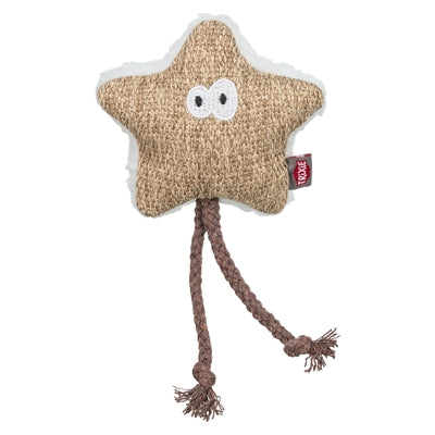 Trixie estrella de peluche con hierba gatera blanco beige