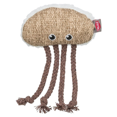 Trixie peluche de medusa con hierba gatera beige blanco
