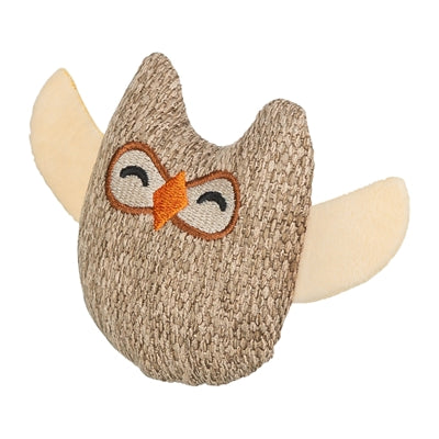 Trixie peluche de tela búho con hierba gatera beige