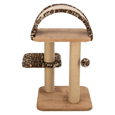 Trixie Rascador Leo, cama con estampado de leopardo y lazo marrón