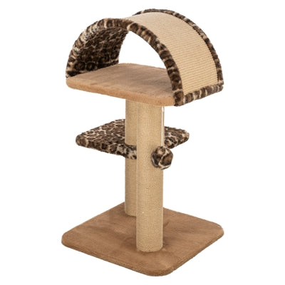 Trixie Rascador Leo, cama con estampado de leopardo y lazo marrón