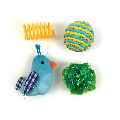 Multipack de pájaros con parches atigrados de Happy Pet en azul