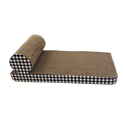 Happy pet tabby patch tapete rascador chaise lounge de cartón