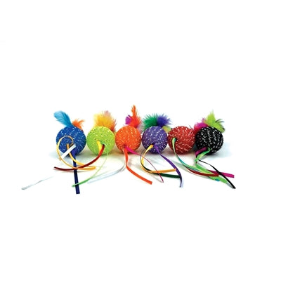 Bola brillante con parche de atigrado, mascota feliz, con sonajero y plumas