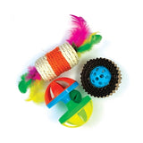 Juguete para rascar con rodillo de trinquete y parche atigrado Happy pet