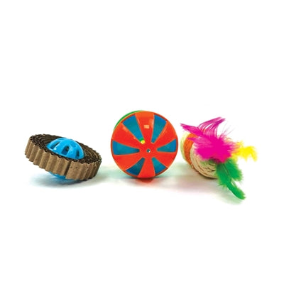 Juguete para rascar con rodillo de trinquete y parche atigrado Happy pet