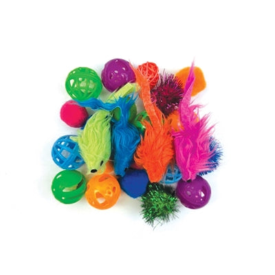 Paquete de juguetes con variación del parche Happy Pet Tabby