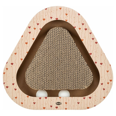Trixie Rascador corazones con bolas triangular de cartón albaricoque