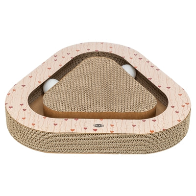 Trixie Rascador corazones con bolas triangular de cartón albaricoque