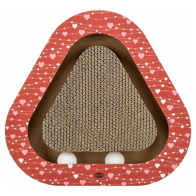 Trixie Rascador corazones con bolas triangular de cartón rojo