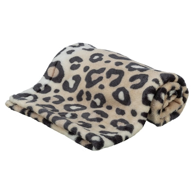 Trixie manta para perros leo peluche suave estampado leopardo crema
