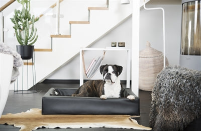 Funda para cesta para perros Bia Bed de cuero artificial negro