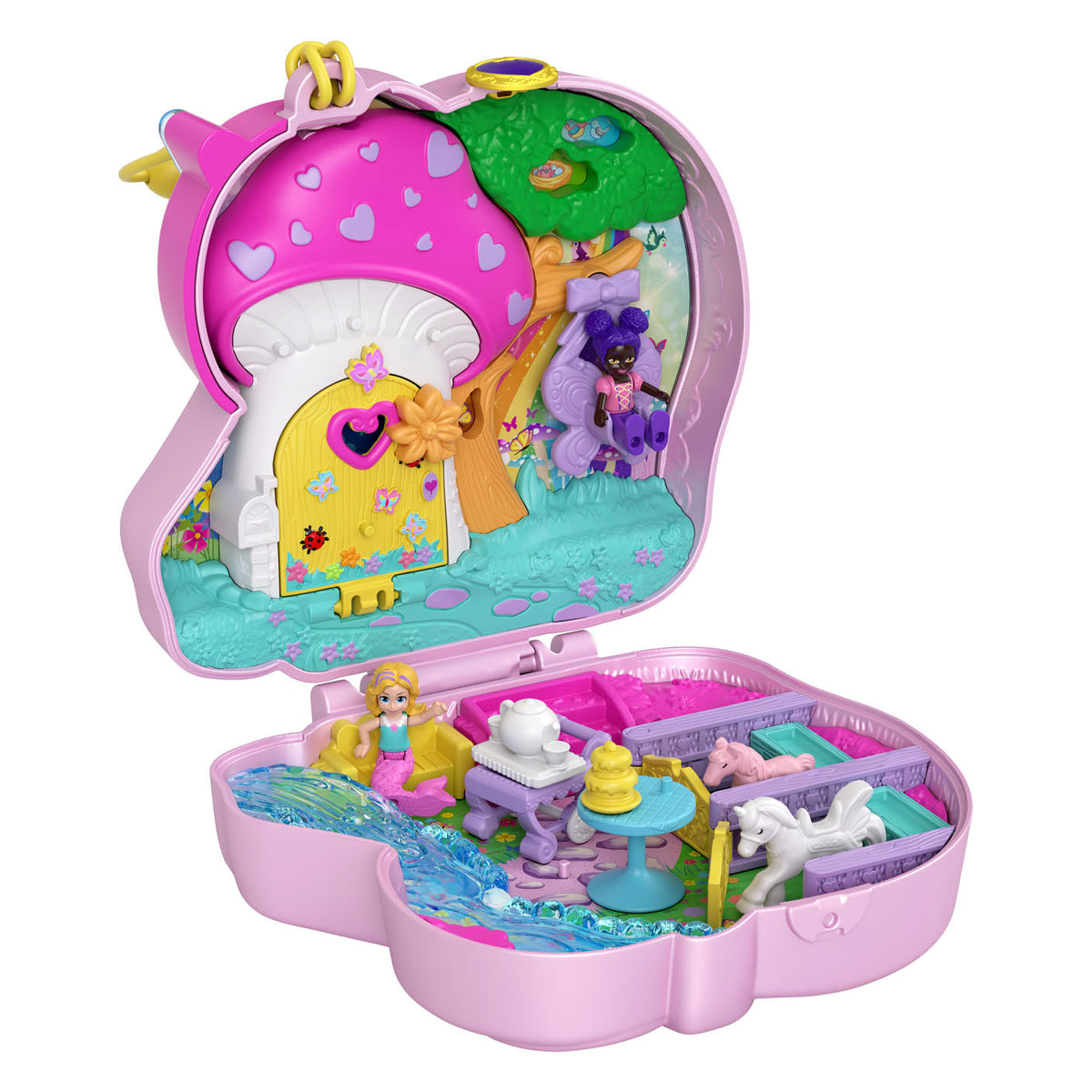 Fiesta del té de unicornio Polly Pocket de Mattel