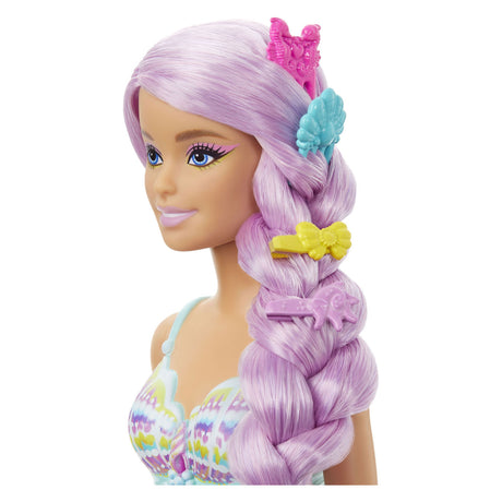 Barbie sirena rosa pelo largo