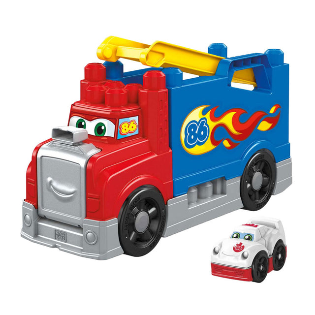 Mattel mega bloques de construcción y camión de carreras - 16 piezas.