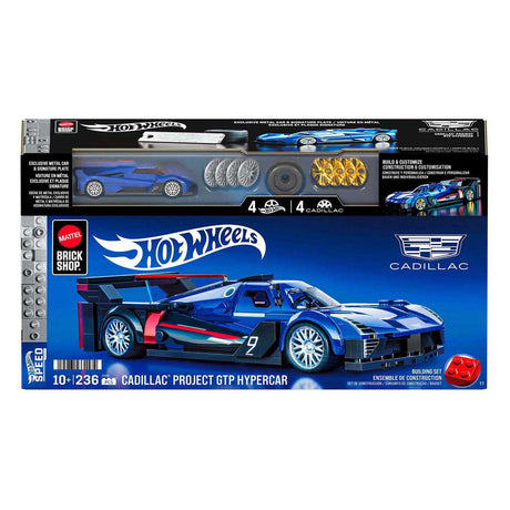 Hot Wheels Brick Shop Speed ​​Series Cadillac 1:32 Juego de construcción - 236 piezas.