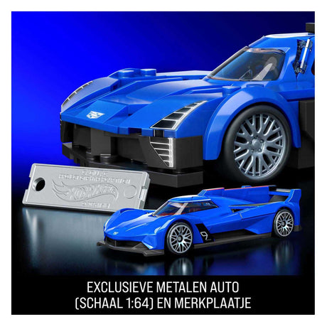 Hot Wheels Brick Shop Speed ​​Series Cadillac 1:32 Juego de construcción - 236 piezas.