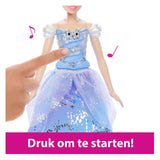 Mattel Disney Princess Cenicienta – Encantadora muñeca de moda con vestido de baile con espectáculo de luces y sonido