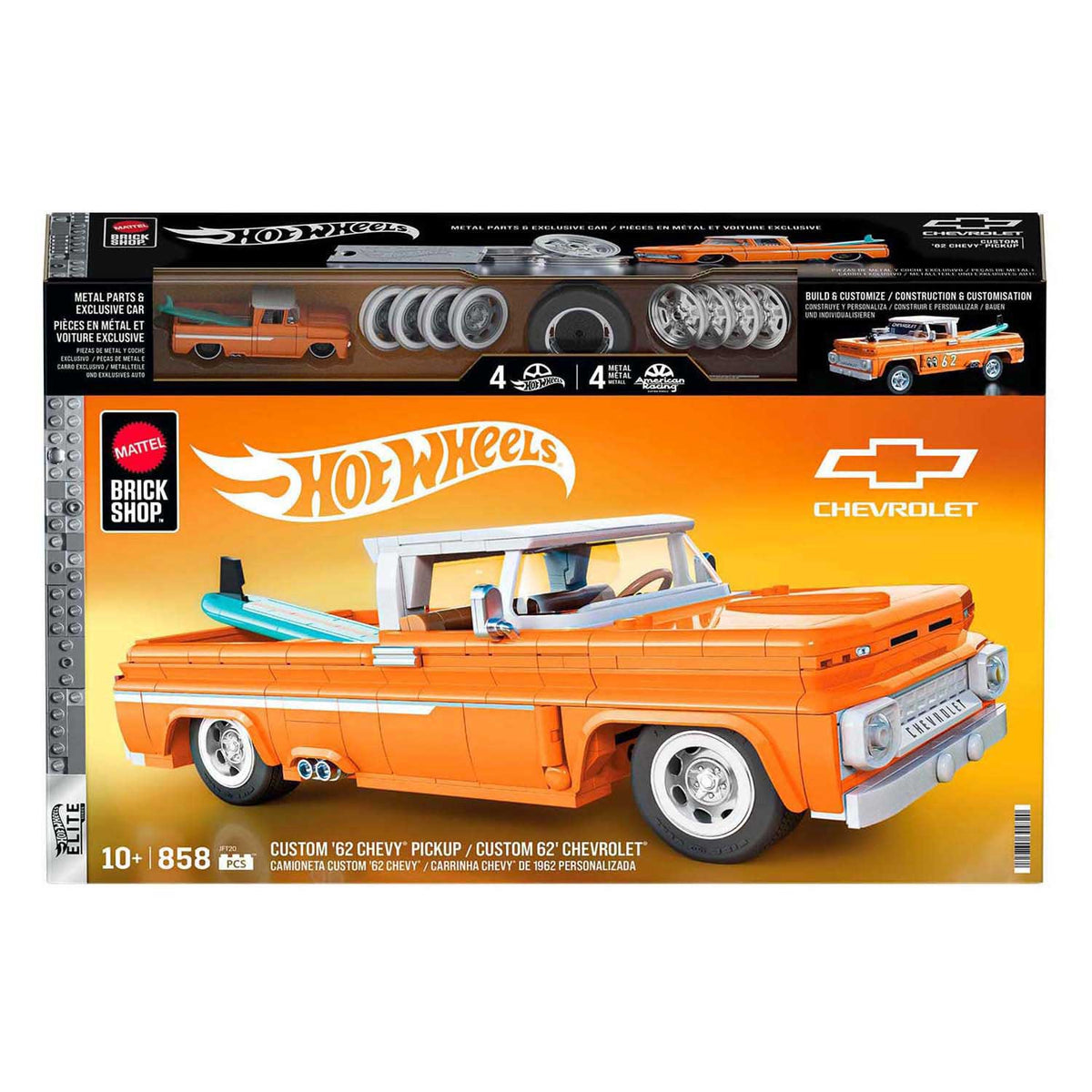 Hot Wheels Brick Shop Elite Series Chevy 1:32 Juego de construcción - 858 piezas.
