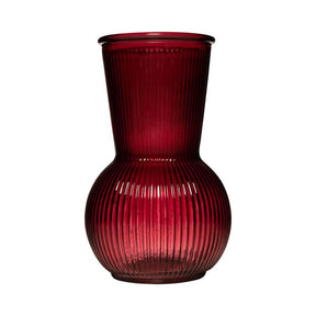 Jarrón de cristal con forma de vientre de hacha rojo ø11xh18cm
