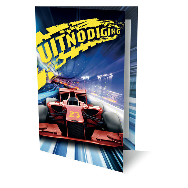 Invitaciones de coches de carreras, 6 uds.