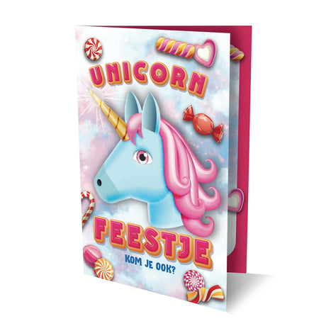 Invitaciones unicornio emoji, 6 uds.