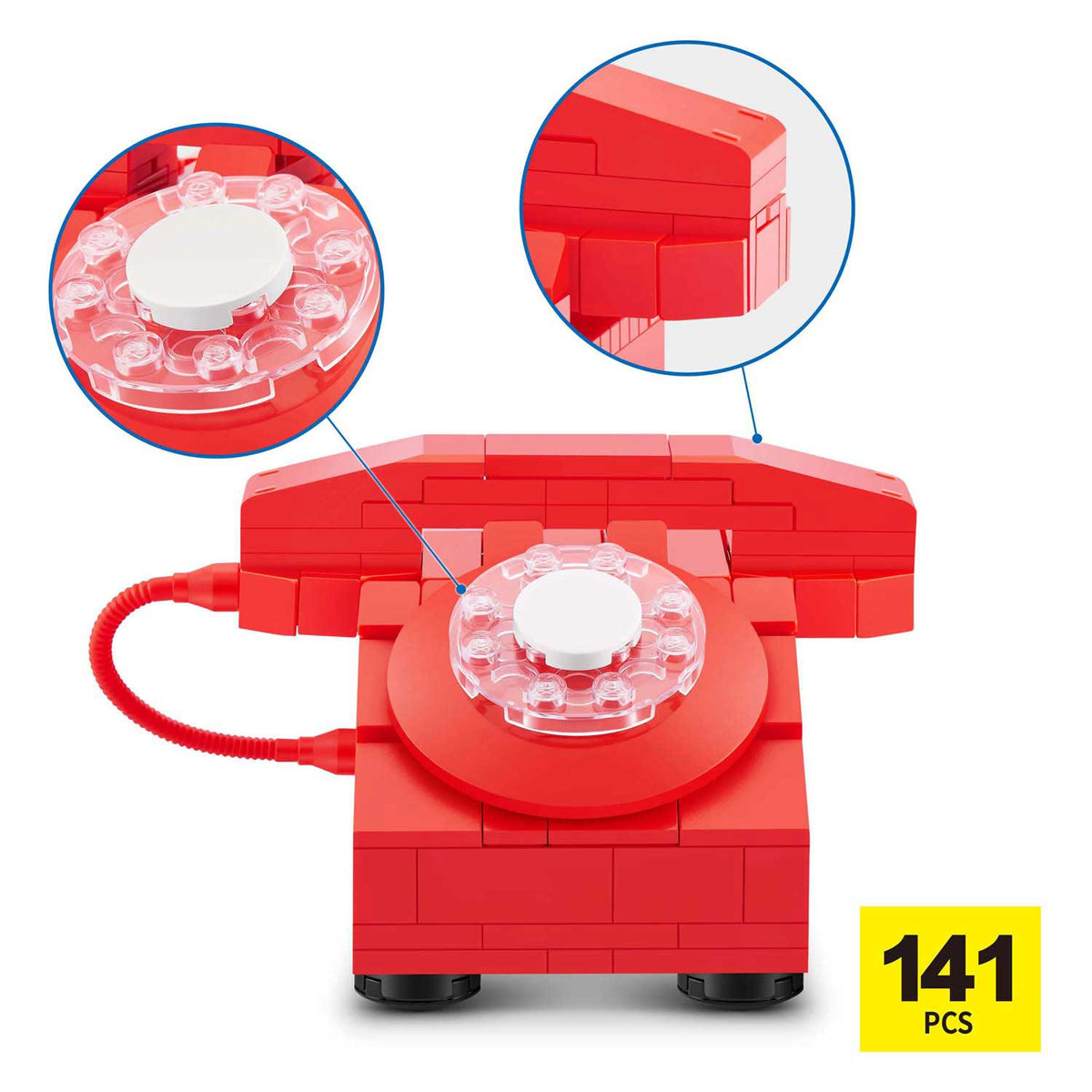 Set de construcción de teléfono retro premium Zuru max en bola sorpresa - 141 piezas.